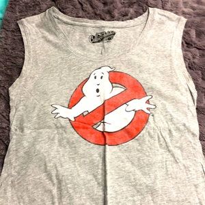 Grey Muscle Tee “Ghostbusters” Front Logo